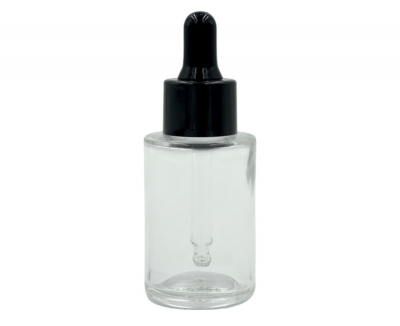 GOTARIO VIDRIO TRANSPARENTE PIPETA NEGRA HOMBROS RECTOS 30ml