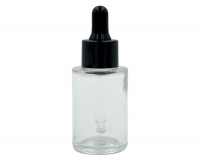 GOTARIO VIDRIO TRANSPARENTE PIPETA NEGRA HOMBROS RECTOS 30ml