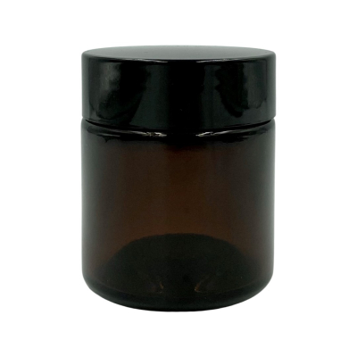 POTE VIDRIO 100 ML VIDRIO AMB CON TAPA NEGRA