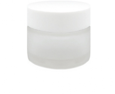 POTE DE VIDRIO 50ml empavonado con tapa blanca y sello