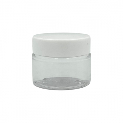 POTE PET 20ml TRANSPARENTE TAPA BLANCA