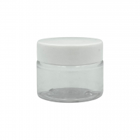 POTE PET 20ml TRANSPARENTE TAPA BLANCA