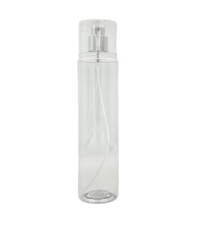 SET PERFUMERO 250ML PET CON VALVULA PLATEADA Y TAPA TRANSPARENTE